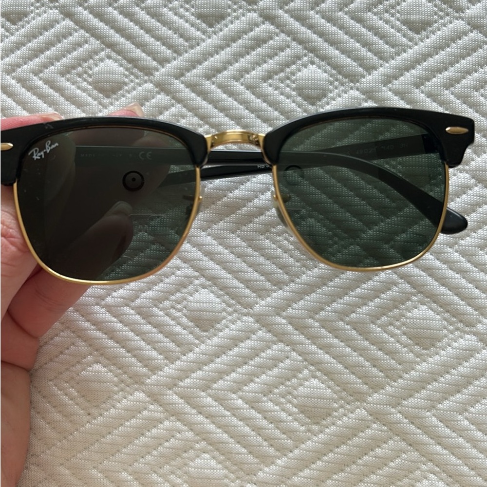 Ray-Ban Black and Gold Clubmaster Sunglasses